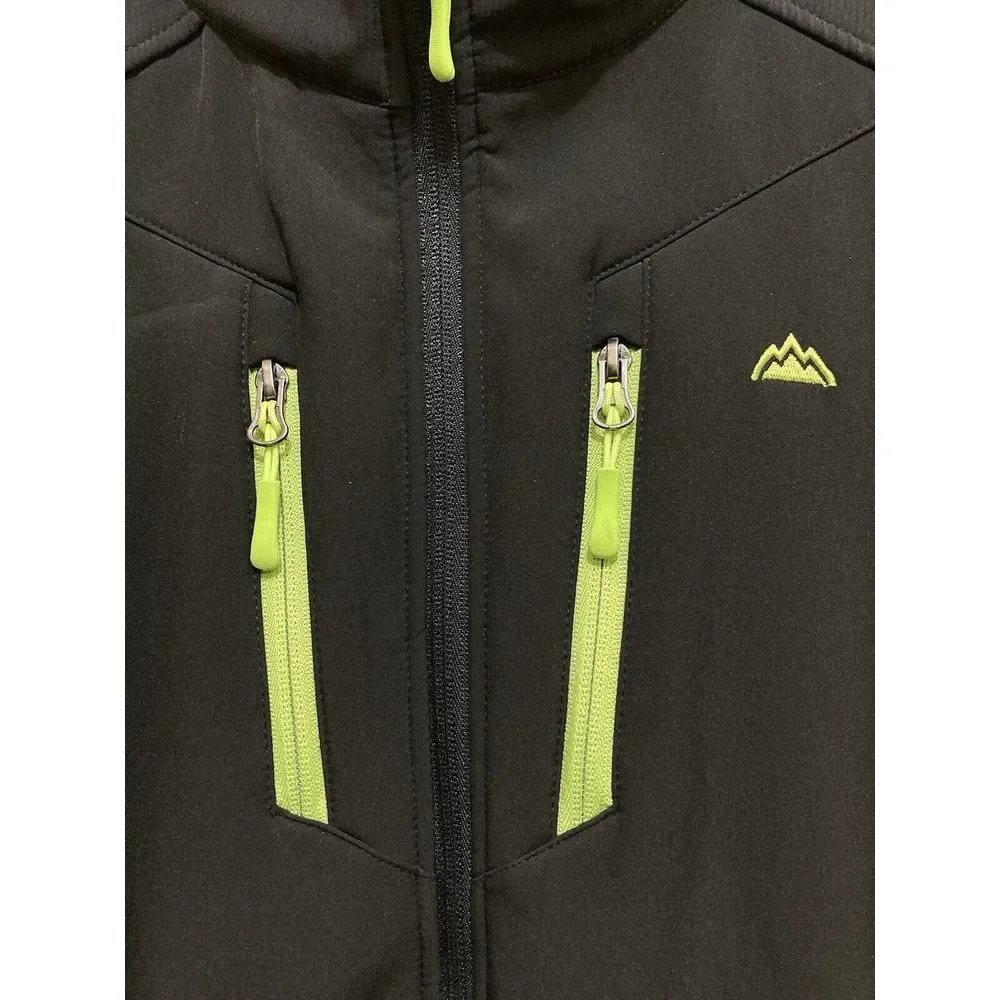 Snozu Performance Jacket Men's M Black Full Zip‎ Fleece Lined Pockets Hiking